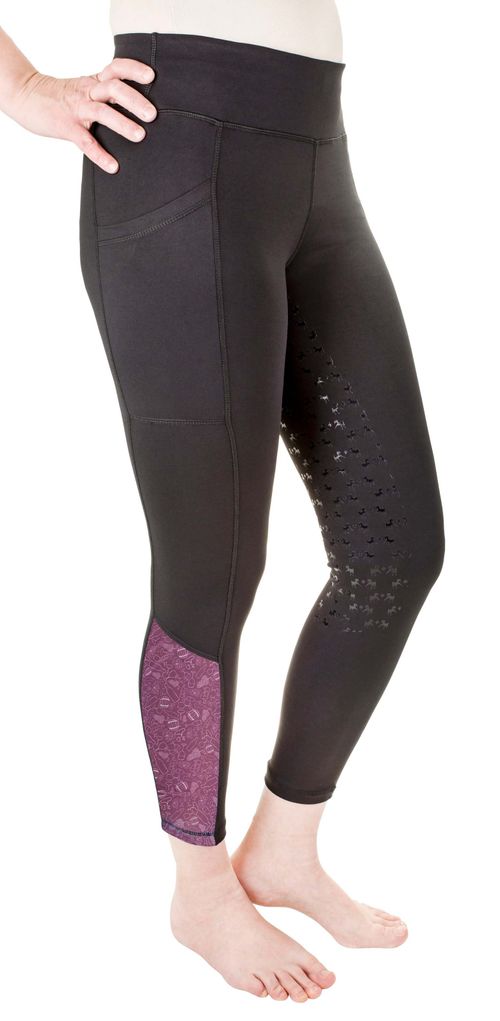 Equine Couture Women's Smyrna Tights - Black/Wines