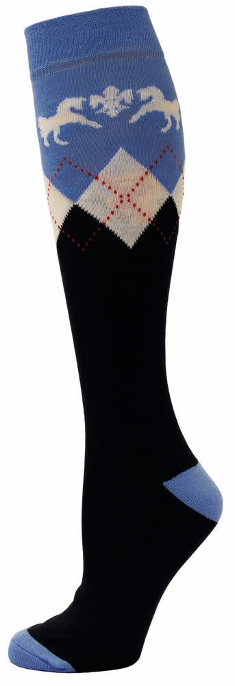 Equine Couture Women's Hadley Knee Hi Socks - Navy/Silverlake Blue