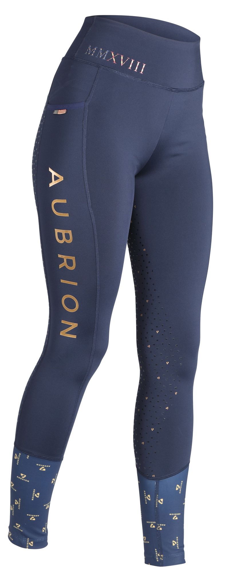 Shires Aubrion Stanmore Horse Riding Tights Ladies in Navy Large Navy 