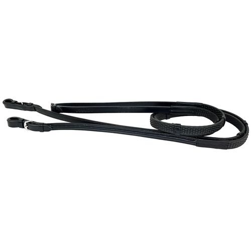 Nunn Finer Soft Grip Reins w/Hand Stops & Buckle Ends - Black