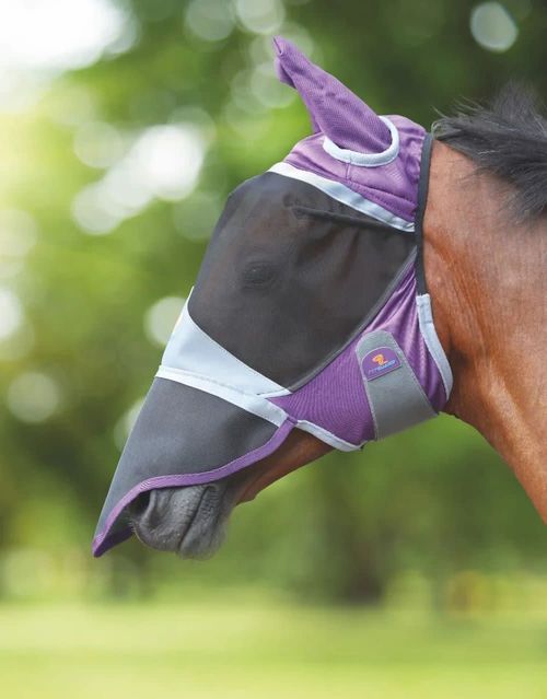 Shires Deluxe Fly Mask w/Ears & Nose - Purple