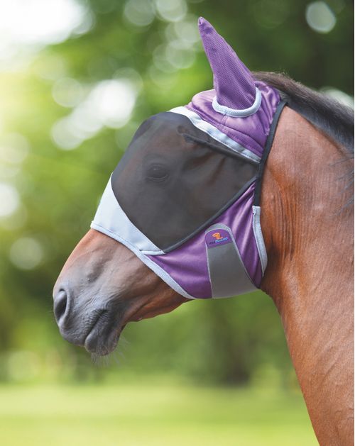 Shires Deluxe Fly Mask w/Ears - Purple