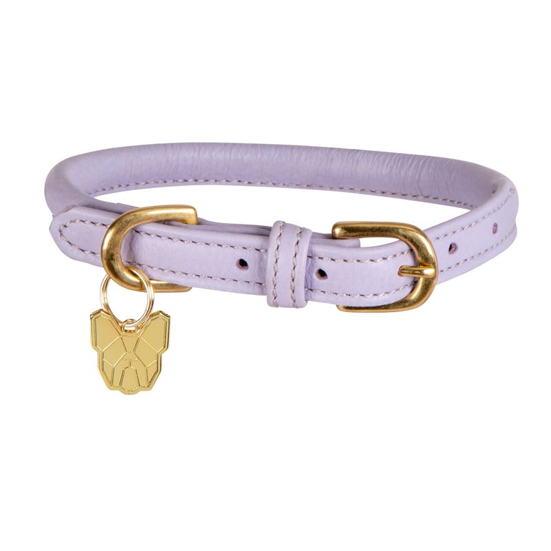 Digby & Fox Rolled Leather Dog Collar - Lilac - Digby &