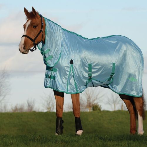 Saxon Mesh w/Gusset Belly Wrap Combo Neck - Light Blue/Green