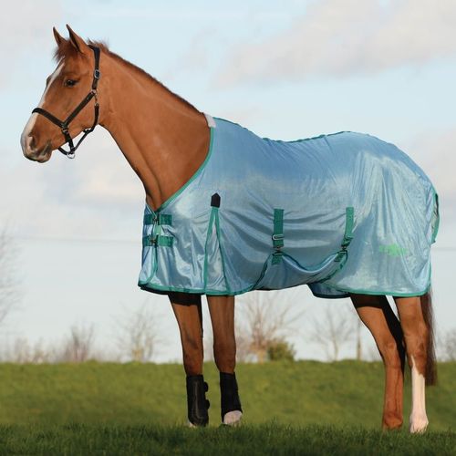 Saxon Mesh w/Gusset Belly Wrap Standard Neck - Light Blue/Green