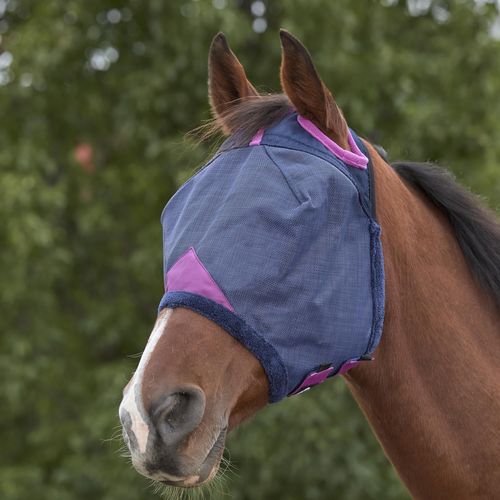 Weatherbeeta Comfitec Deluxe Durable Mesh Mask - Navy/Purple