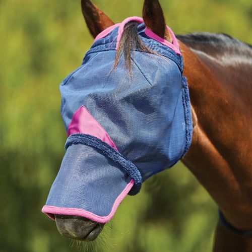 Weatherbeeta Comfitec Deluxe Durable Mesh Mask w/Nose - Navy/Purple
