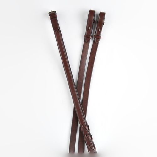 Collegiate Essential Plain Laced Reins - Brown