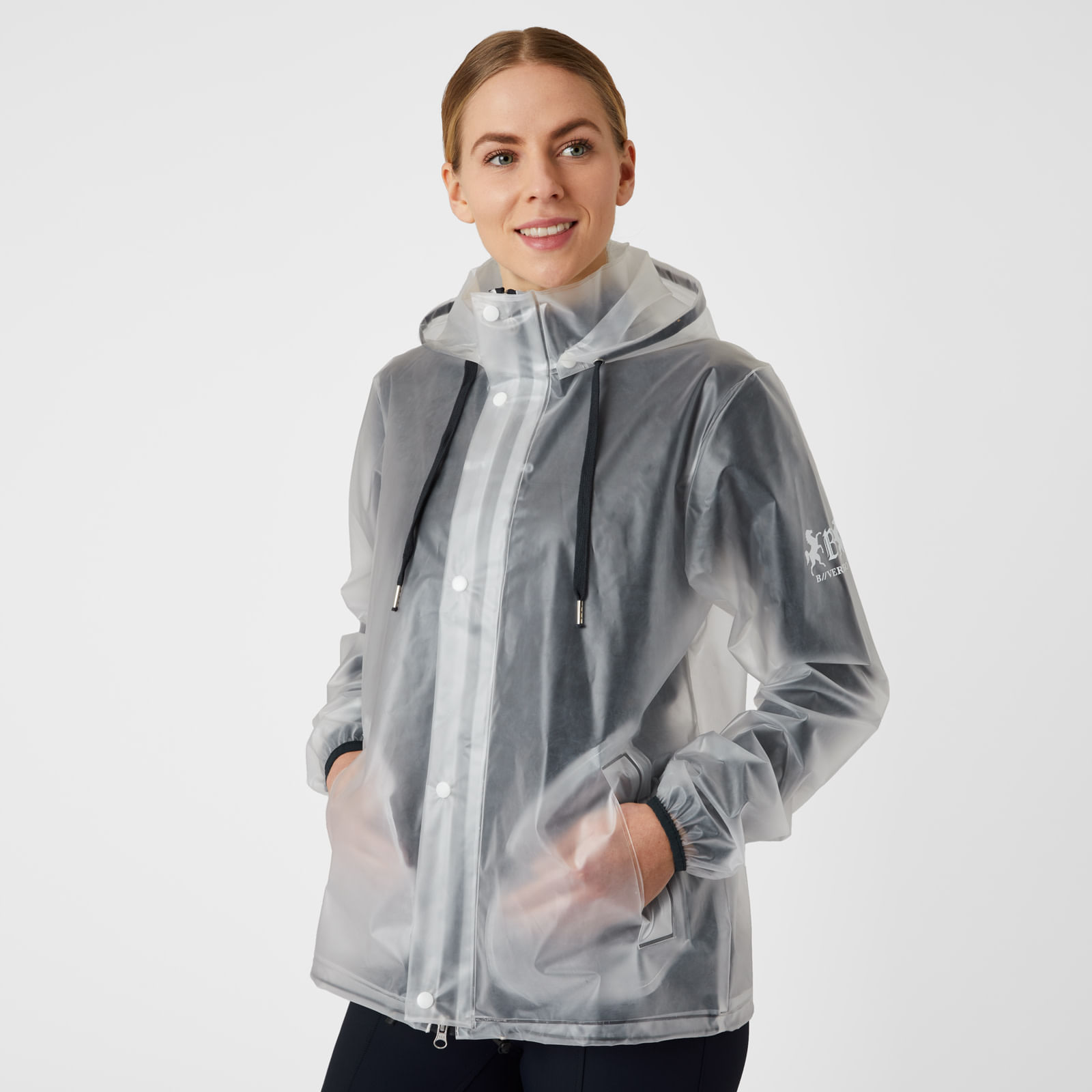 B Vertigo Women's Remi Transparent Rain Coat - Dark Navy Trim - B ...