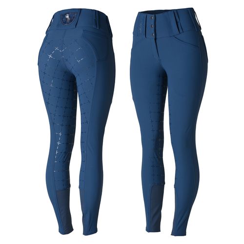 Horze Women's Desiree High Waist Full Seat Breeches - Night Dark Blue