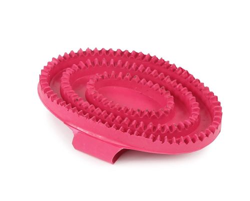 Shires Ezi-Groom Rubber Curry Comb - Pink