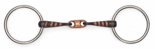 Shires Copper Lozenge Snaffle w/Raised Rib - Black Sweet Iron
