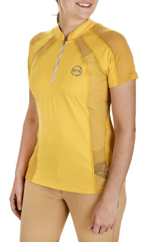 Equine Couture Women's EcoRider Ella Short Sleeve Sport Shirt - Marigold