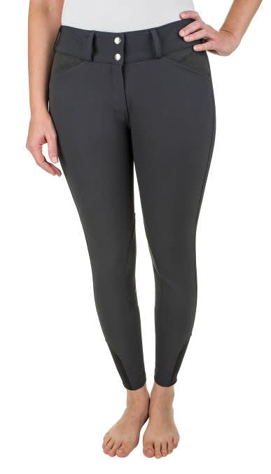 Equine Couture Women's Coolmax Champion Knee Patch Breeches - Charcoal
