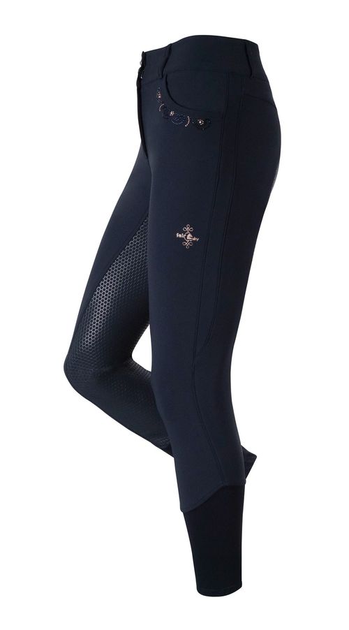 Fair Play Women's Rose Gold Daisy Chic Full Seat Breeches - Navy