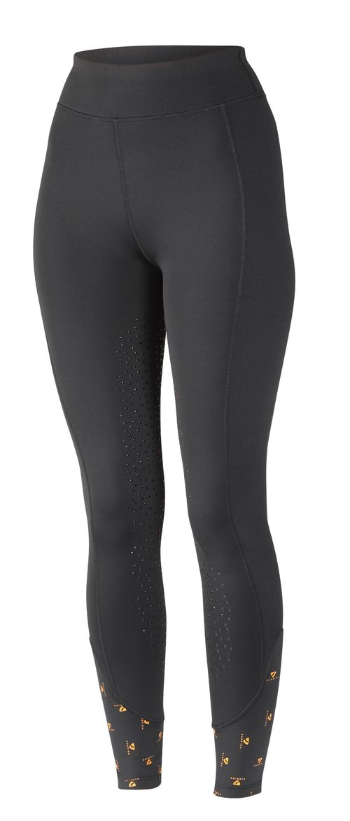 Shires Aubrion Kids' Porter Winter Knee Patch Riding Tights - Jet Black