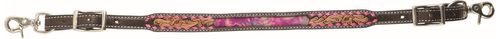 Western Rawhide Pink Tie Dye Wither Strap - Dark Brown