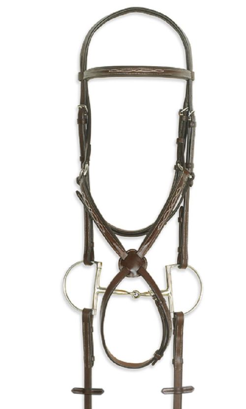 Pessoa PRO Fancy Stitched Figure 8 Bridle - Dark Brown