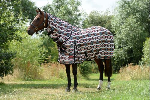 Weatherbeeta Comfitec Essential Mesh II Combo Neck Fly Sheet - Diamond Navajo Print/Black