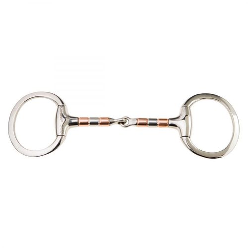Korsteel Stainless Steel Copper And Steel Roller Mouth Eggbutt Snaffle