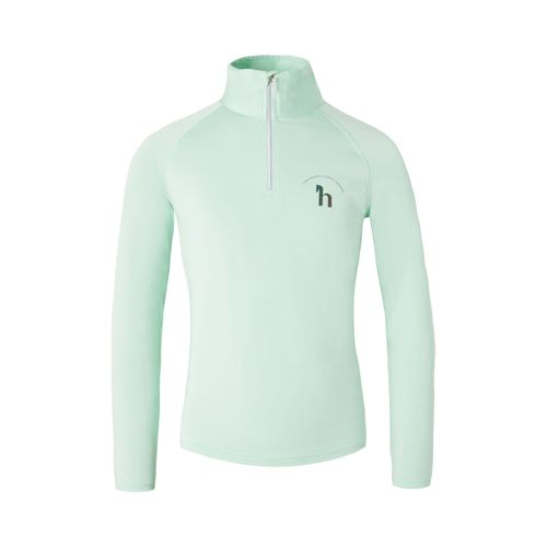 Horze Kids' Lola Long Sleeved Half Zip Tech Shirt - Dusty Aqua