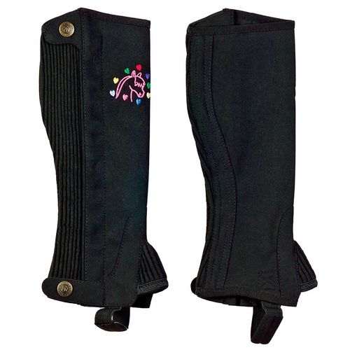OVERSTOCK: Ovation Kids' Horse n Heart Half Chaps - 4-6 years - Black