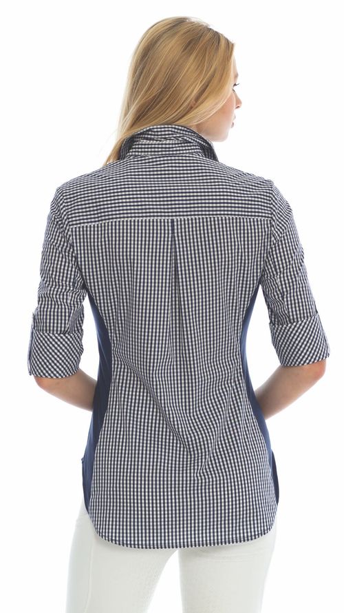 SALE RACK: Goode Rider Women's Go To Shirt - Small - Blue Check