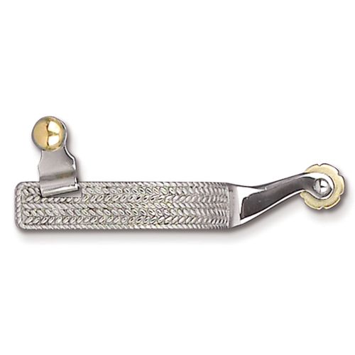 Toklat 3/4" Rope Engraved Western Spur - Stainless Steel