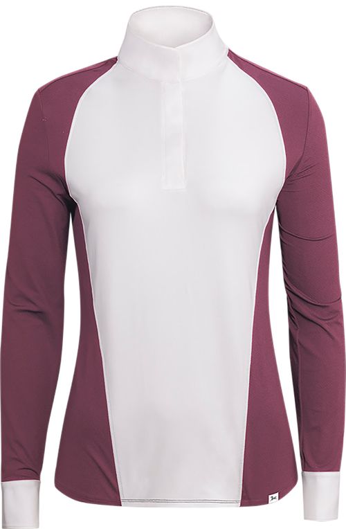 RJ Classics Women's Lexi Long Sleeve Show Shirt - White/Amaranth