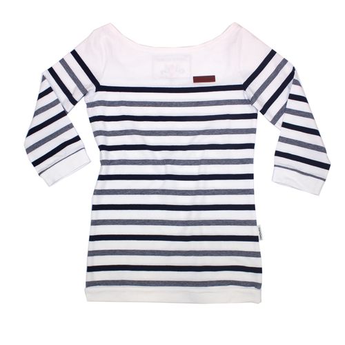 Horseware Women's Clara Crew Neck 3/4 Sleeve Top - Striped