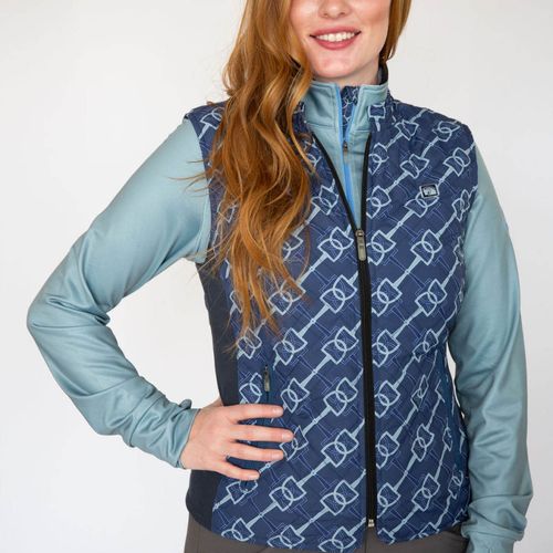 Romfh Women's Hampton Quilted Vest - Vintage Navy Bit Floret