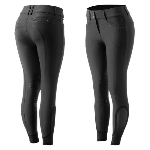 Equinavia Women's Victoria Silicone Knee Patch Breeches - Black/Black