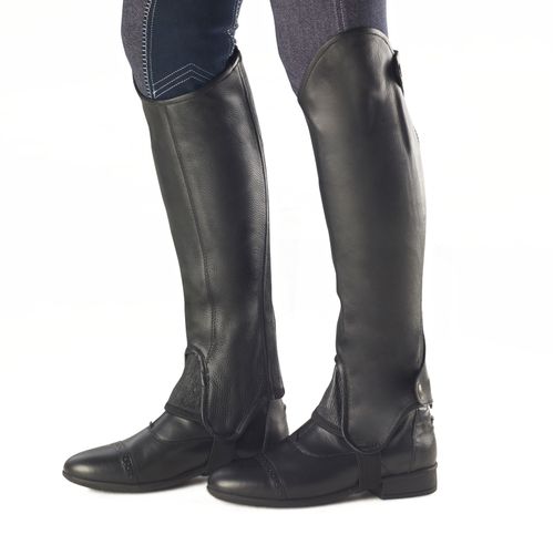 SALE RACK: Ovation Precise Fit Full Grain Half Chaps - 12/14 - Black