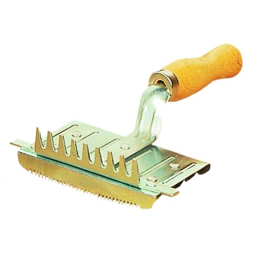 Cavalier Metal Curry/Scraper/Comb - Natural Wood