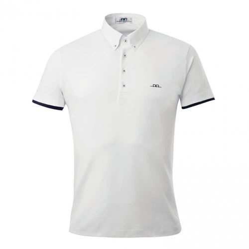 READY TO SHIP: Alessandro Albanese Men's Dubai Short Sleeve Polo Competition Shirt - XX Large - White