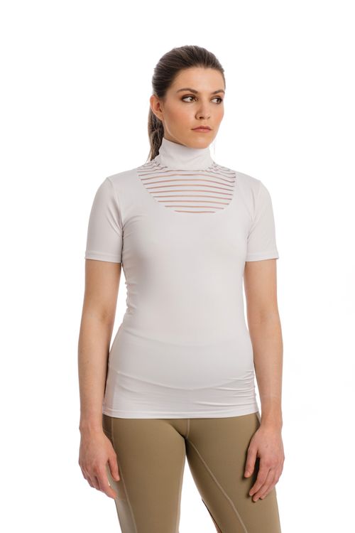 READY TO SHIP: Horseware Women's Lisa Technical Short Sleeve Competition Top - Medium - White