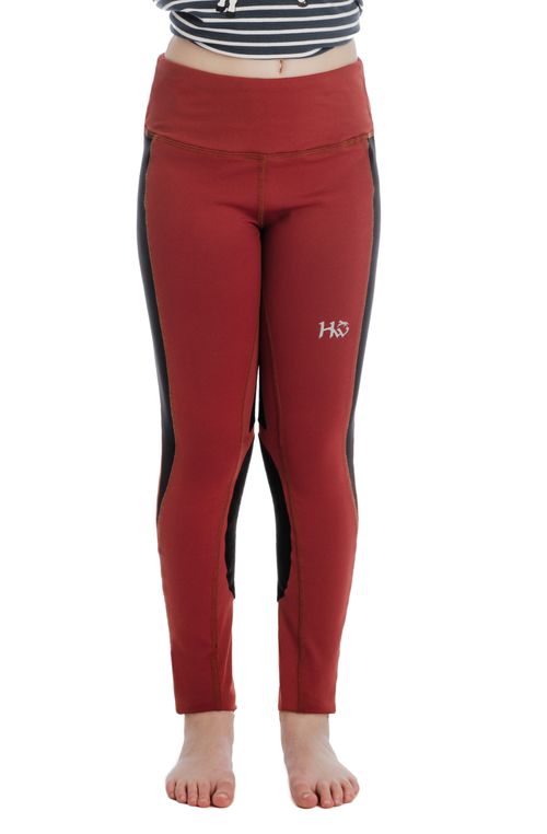 READY TO SHIP: Horseware Kids' Knee Patch Riding Tights - 9-10 years - Redwood