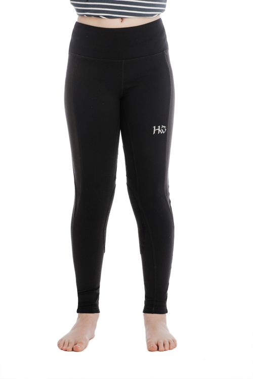 READY TO SHIP: Horseware Kids' Knee Patch Riding Tights - 9-10 years - Black