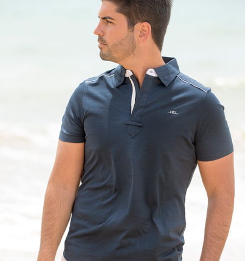 READY TO SHIP: Horseware Men's Prato Classic Polo - Medium - Ombre Blue
