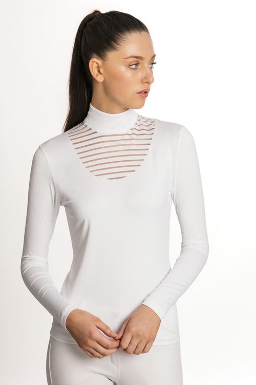 READY TO SHIP: Horseware Women's Lisa Technical Long Sleeve Competition Shirt - Medium - White