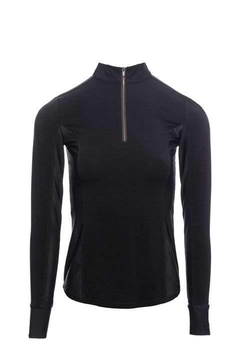 READY TO SHIP: Alessandro Albanese Women's CleanCool Half Zip Long Sleeve Top - X Large - Black