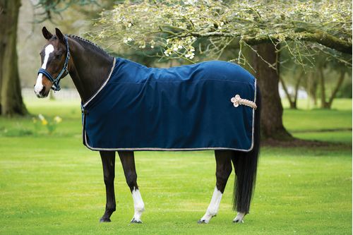 READY TO SHIP: Rambo Show Rug w/o Surcingle - 51 - Navy/Champagne/Navy