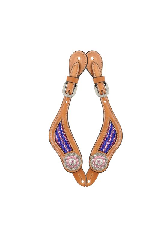 READY TO SHIP: Western Rawhide Country Legend Crystals/Conchos Spur Strap - Ladies - Golden