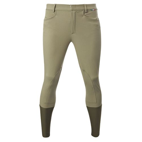 READY TO SHIP: Alessandro Albanese Men's Sidney Knee Patch Breeches - 54 - Khaki