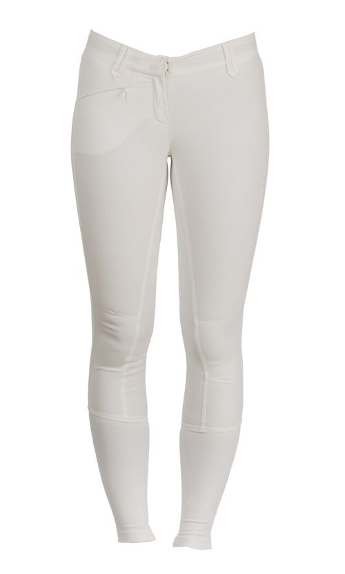 READY TO SHIP: Alessandro Albanese Women's Summer Silicon Full Seat Breeches - 32 - White