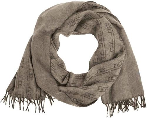 READY TO SHIP: Alessandro Albanese Wool AA Print Scarf - One Size - Taupe