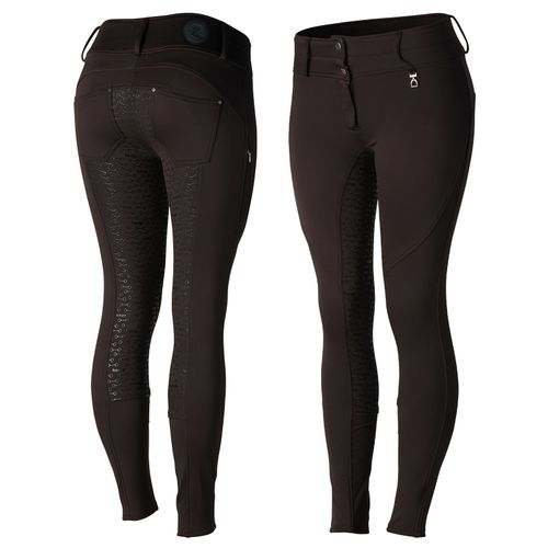 BARN BUSTER: Horze Women's Rhea Full Seat Thermo Breeches w/Back Pockets - EU 36/US 24 - After Dark Brown