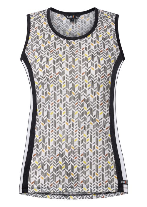 Kerrits Women's Cool Alignment Ice Fil Tank - White Chevron/Black