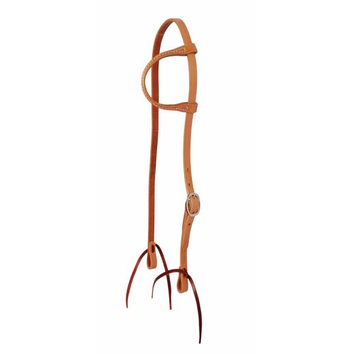 Western Rawhide One Ear 5/8" Headstall With Ties - Gold Tan