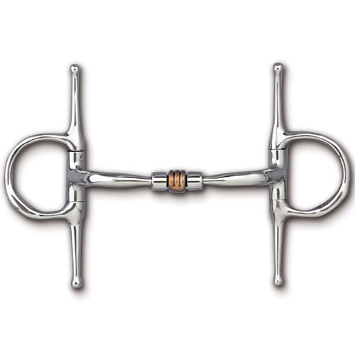 Myler Full Cheek w/Hook Comfort Snaffle with Copper Roller MB 03